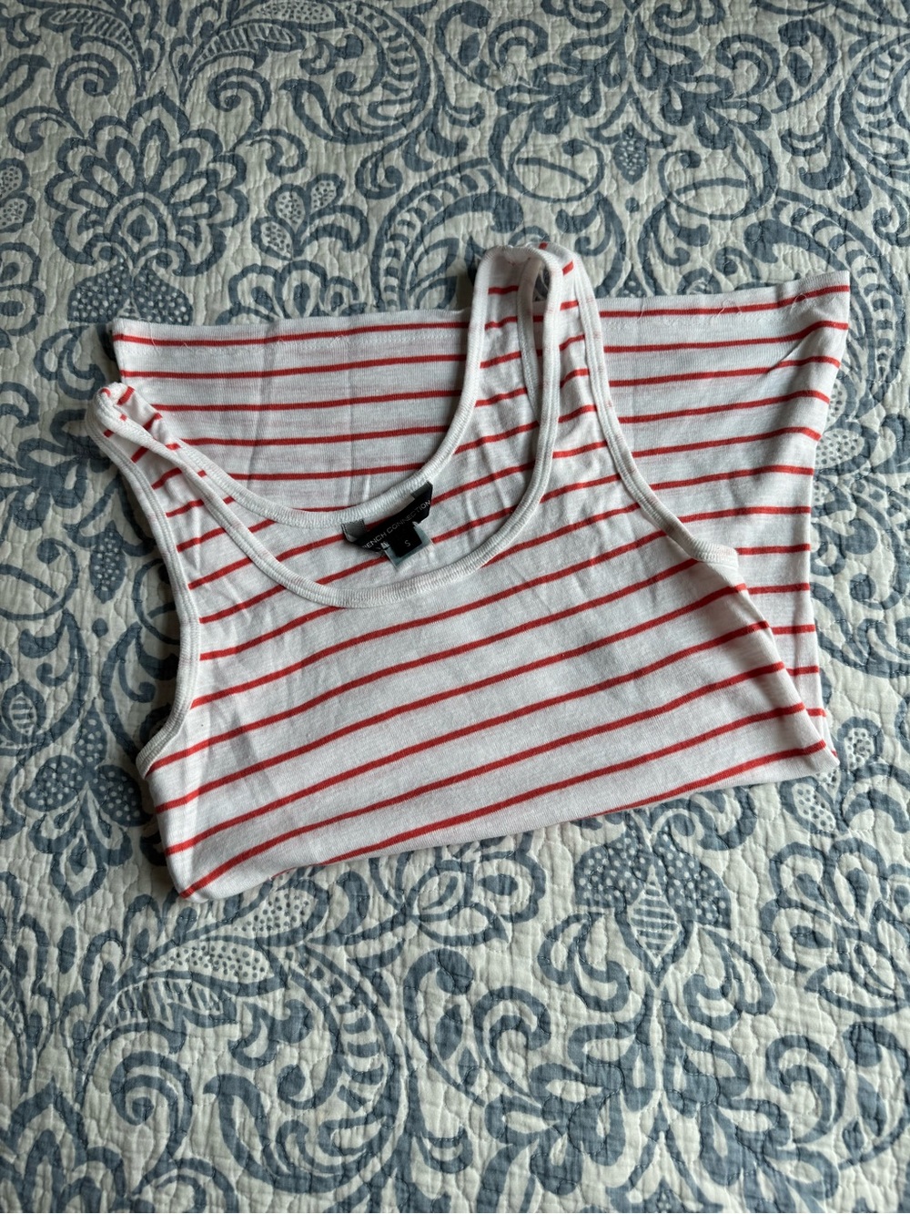 White & Red Striped Tank Top